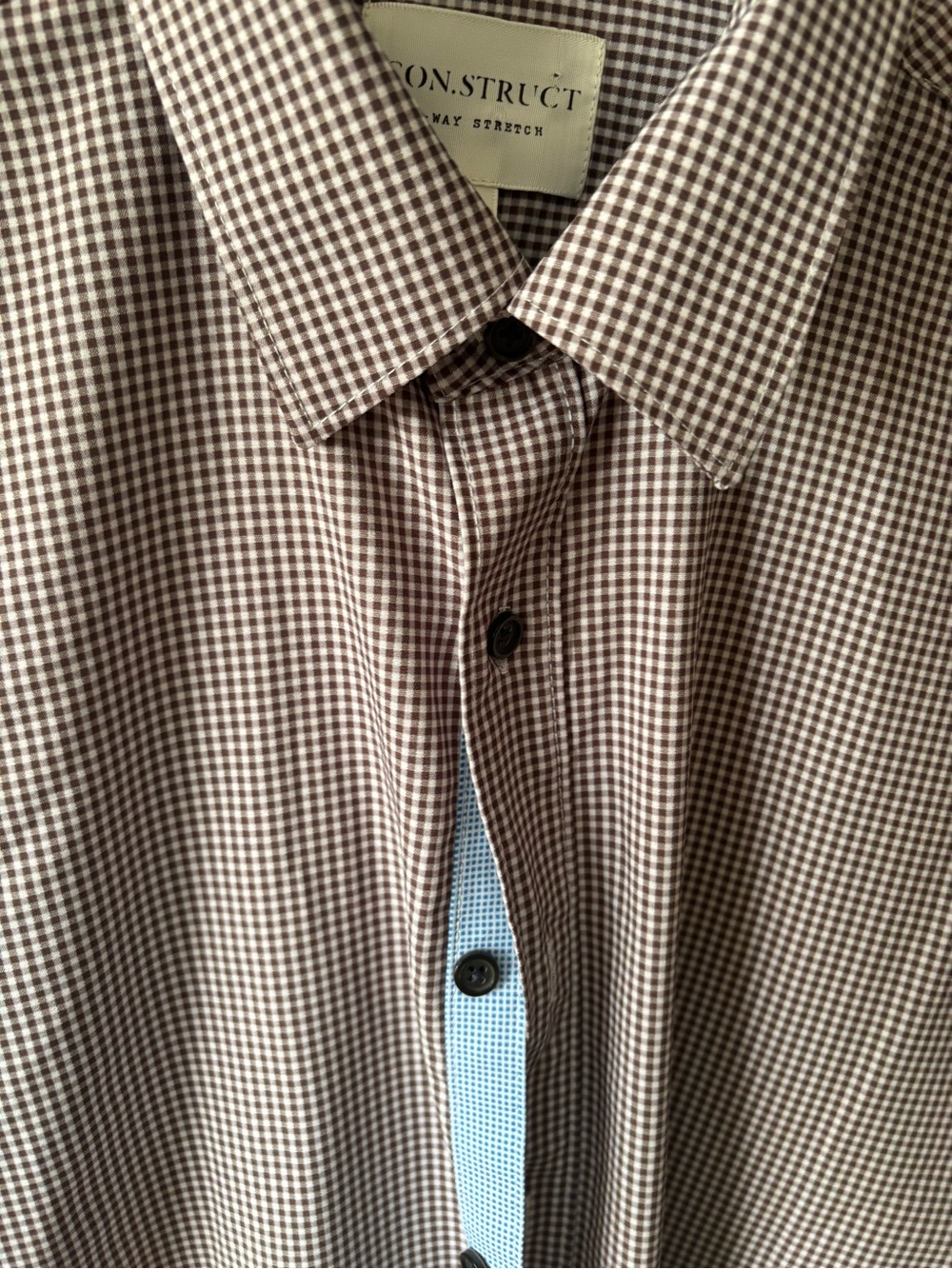 Con.STRUCT Brown Gingham Men’s Casual Button-Down Shirt